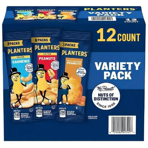 Premium Planters Variety Pack | Cashews & Peanuts | No Preservatives, Perfect for Holidays, Parties & Gifts, Party Snacks, Giftready Packaging, Preservativefree Snacks